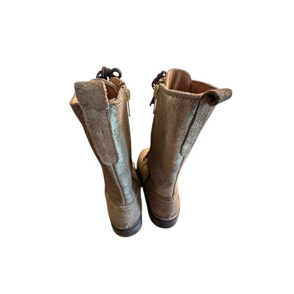 Unity in Diversity Brown Gold Shimmer Combat Boots Made In Spain EU 36 US 6 - Picture 4 of 6